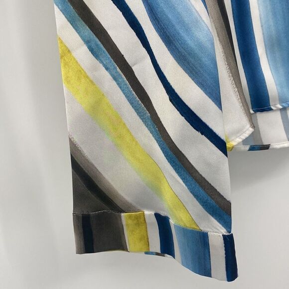 Zara Striped Long Sleeve Cropped Blouse Medium - Picture 4 of 8